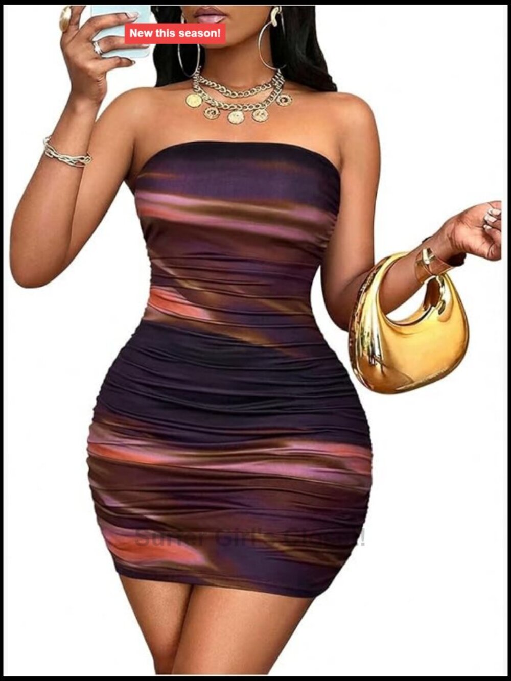 Plus Size Strapless Ruched Bodycon Mini Dress